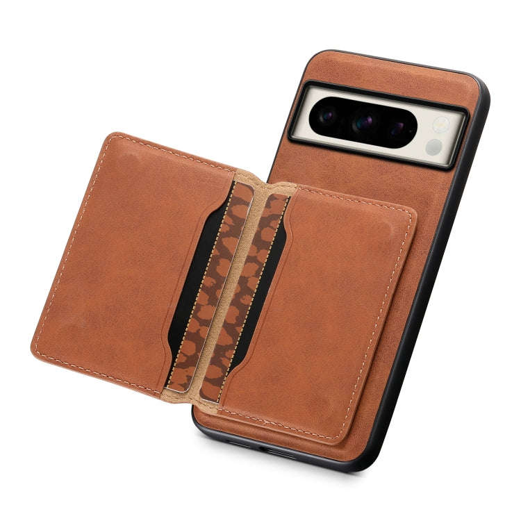 For Google Pixel 8 Pro Denior D13 Retro Texture Leather MagSafe Card Bag Phone Case(Brown)