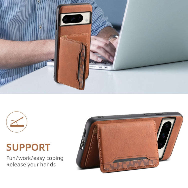 For Google Pixel 8 Pro Denior D13 Retro Texture Leather MagSafe Card Bag Phone Case(Brown)