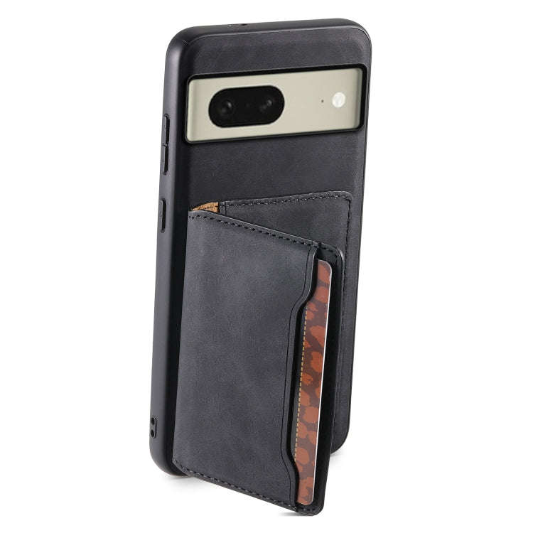 For Google Pixel 8 Denior D13 Retro Texture Leather MagSafe Card Bag Phone Case(Black)