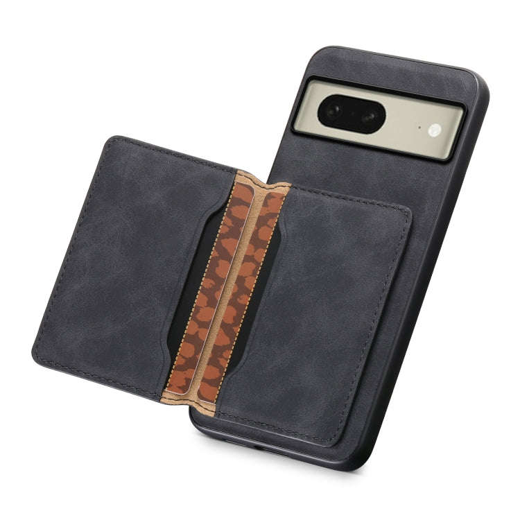 For Google Pixel 8 Denior D13 Retro Texture Leather MagSafe Card Bag Phone Case(Black)