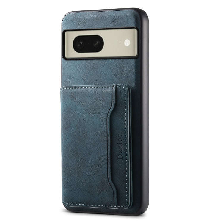 For Google Pixel 8 Denior D13 Retro Texture Leather MagSafe Card Bag Phone Case(Blue)