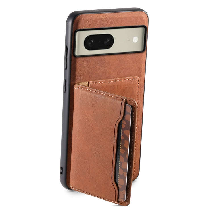 For Google Pixel 8 Denior D13 Retro Texture Leather MagSafe Card Bag Phone Case(Brown)