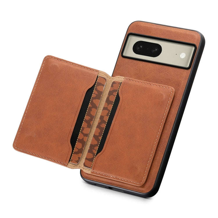 For Google Pixel 8 Denior D13 Retro Texture Leather MagSafe Card Bag Phone Case(Brown)