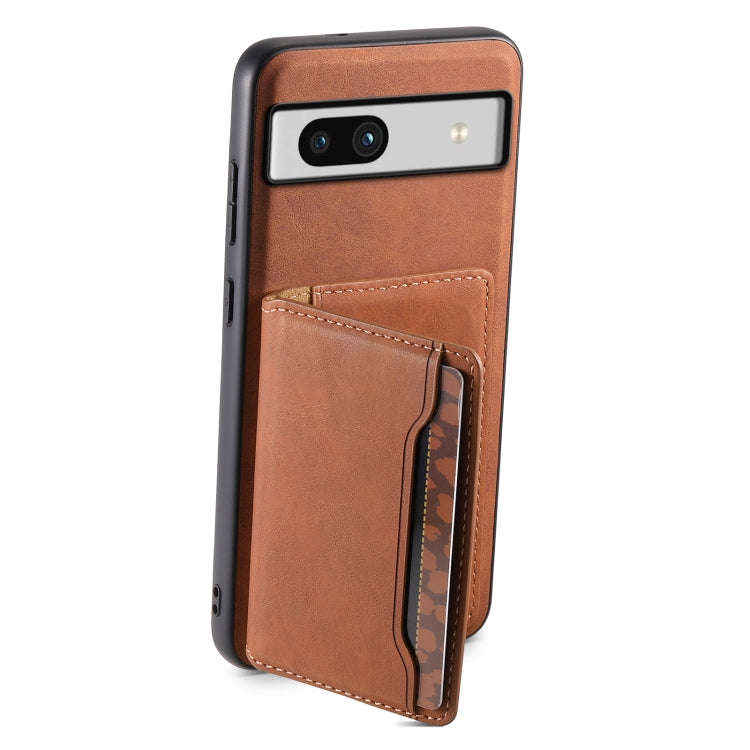 For Google Pixel 7a Denior D13 Retro Texture Leather MagSafe Card Bag Phone Case(Brown)