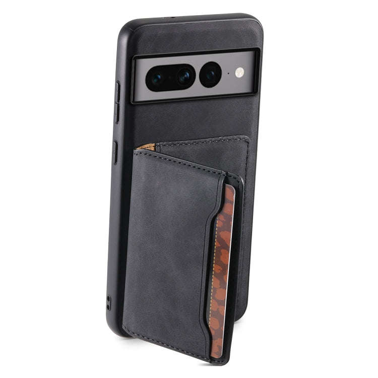 For Google Pixel 7 Pro 5G Denior D13 Retro Texture Leather MagSafe Card Bag Phone Case(Black)