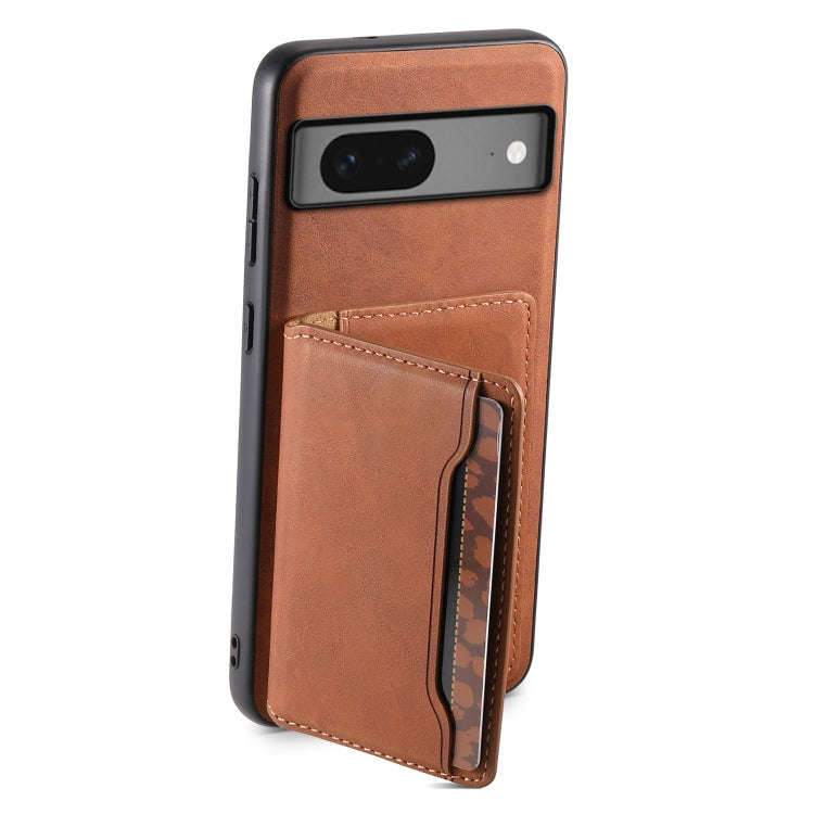 For Google Pixel 7 5G Denior D13 Retro Texture Leather MagSafe Card Bag Phone Case(Brown)