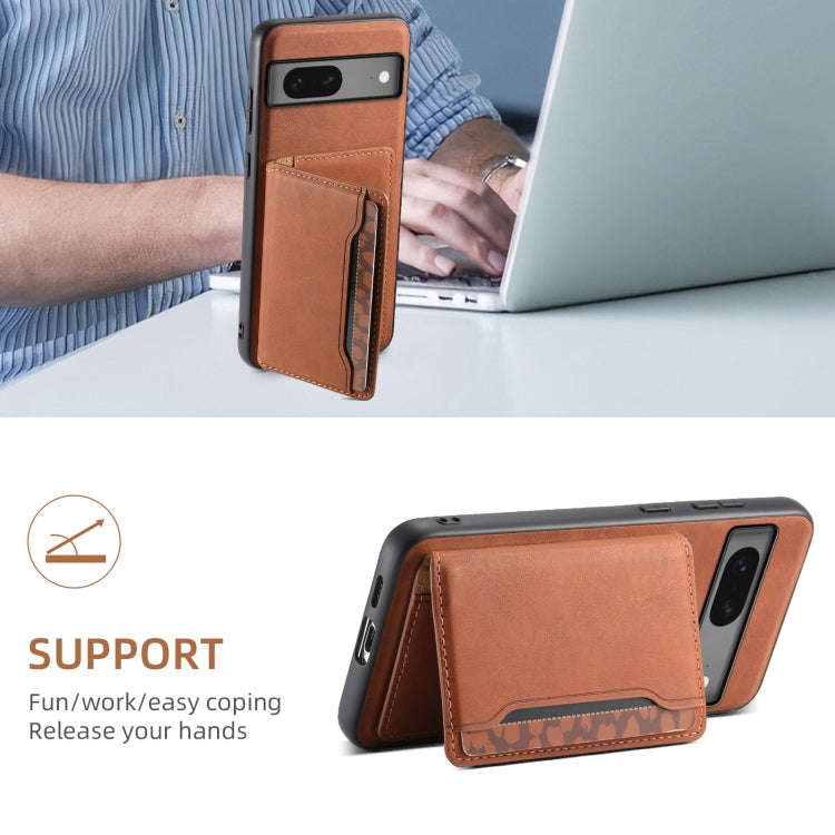 For Google Pixel 7 5G Denior D13 Retro Texture Leather MagSafe Card Bag Phone Case(Brown)