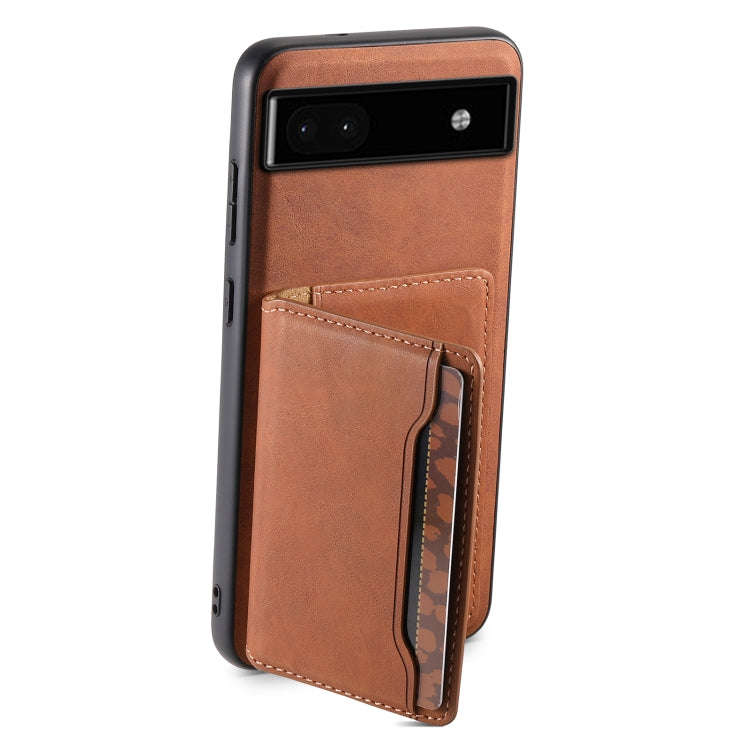 For Google Pixel 6a Denior D13 Retro Texture Leather MagSafe Card Bag Phone Case(Brown)