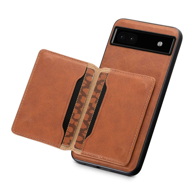For Google Pixel 6a Denior D13 Retro Texture Leather MagSafe Card Bag Phone Case(Brown)
