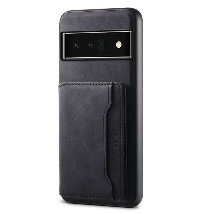 For Google Pixel 6 Pro Denior D13 Retro Texture Leather MagSafe Card Bag Phone Case(Black)