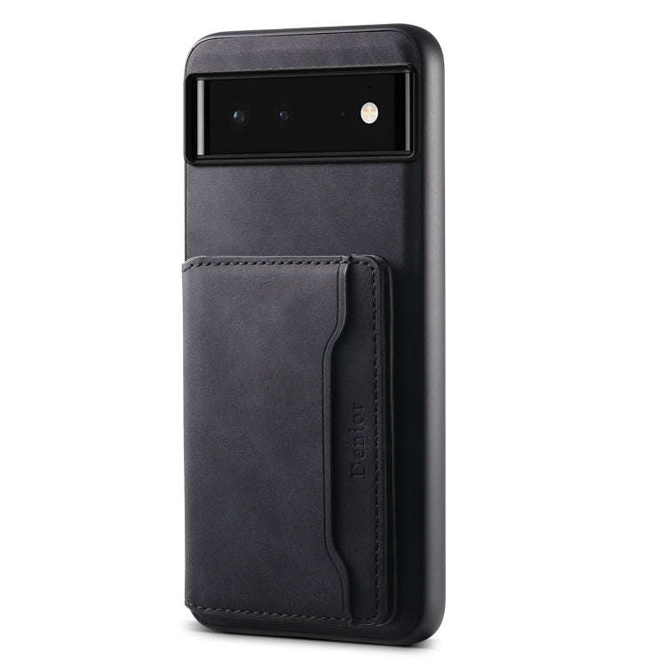 For Google Pixel 6 Denior D13 Retro Texture Leather MagSafe Card Bag Phone Case(Black)