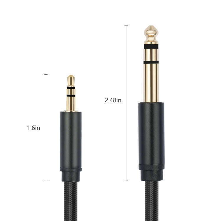 3662-3662BK 3.5mm Male to 6.35mm Male Stereo Amplifier Audio Cable, Length:1m(Black)