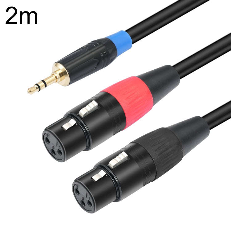 TC195BUXK107RE 3.5mm Male to Dual XLR 3pin Female Audio Cable, Length:2m(Black)