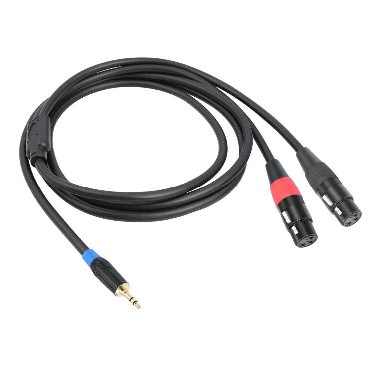 TC195BUXK107RE 3.5mm Male to Dual XLR 3pin Female Audio Cable, Length:2m(Black)