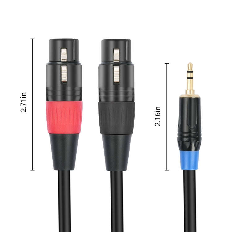 TC195BUXK107RE 3.5mm Male to Dual XLR 3pin Female Audio Cable, Length:2m(Black)