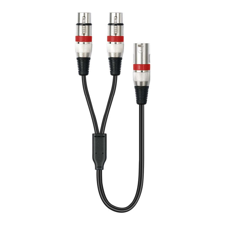 2055YMFF-05 XLR 3pin Male to Dual Female Audio Cable, Length: 50cm(Black+Green)