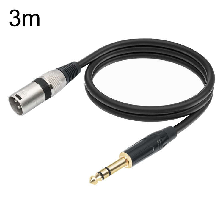 TC145BK55 6.35mm 1/4 TRS Male to XLR 3pin Male Microphone Cable, Length:3m(Black)