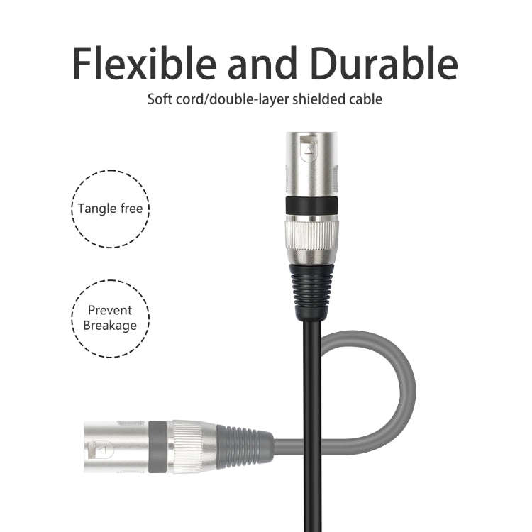 TC145BK55 6.35mm 1/4 TRS Male to XLR 3pin Male Microphone Cable, Length:10m(Black)