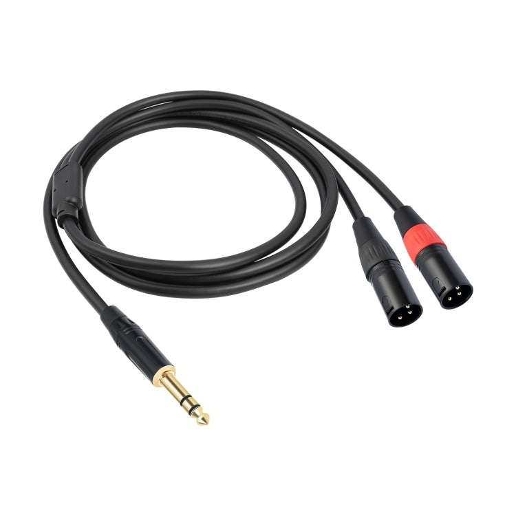 TC145YXK108RE-10 6.35mm 1/4 TRS Male to Dual XLR Male Audio Cable, Length:2m(Black)