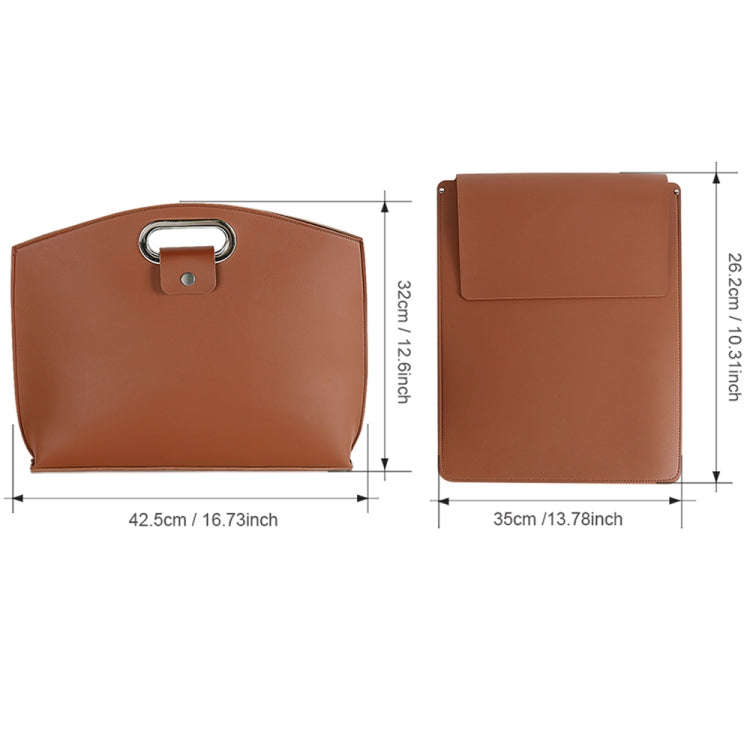 Waterproof PU Laptop Handbag Inner Bag for 12-14 inch Laptop(Brown)