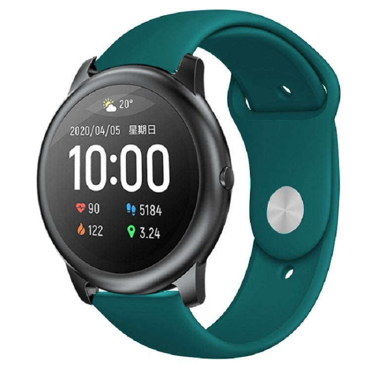 For Xiaomi Haylou Solar Silicone Reverse Buckle Replacement Wrist Strap(Dark Green)
