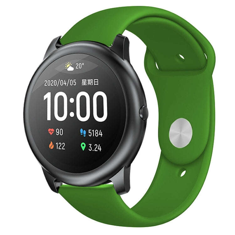 For Xiaomi Haylou Solar Silicone Reverse Buckle Replacement Wrist Strap(Army Green)