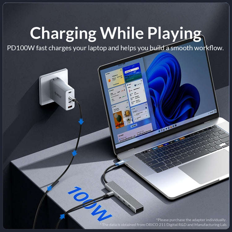 ORICO DHF-4C 4 in 1 USB-C / Type-C Interface Multifunctional Docking Station HUB(Grey)