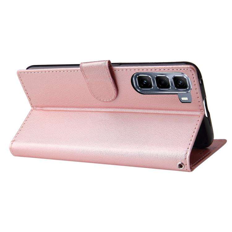 For Infinix Hot 50 5G Multifunctional Horizontal Flip Leather Phone Case with Three Card Slot(Ros...