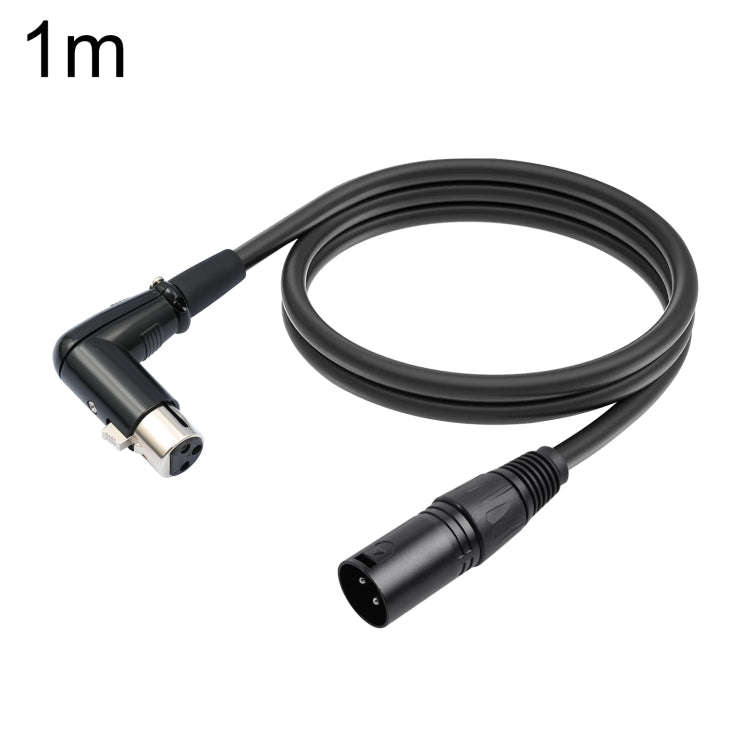 XK041L XLR 3pin Straight Male to Elbow Female Audio Cable, Length:1m(Black)