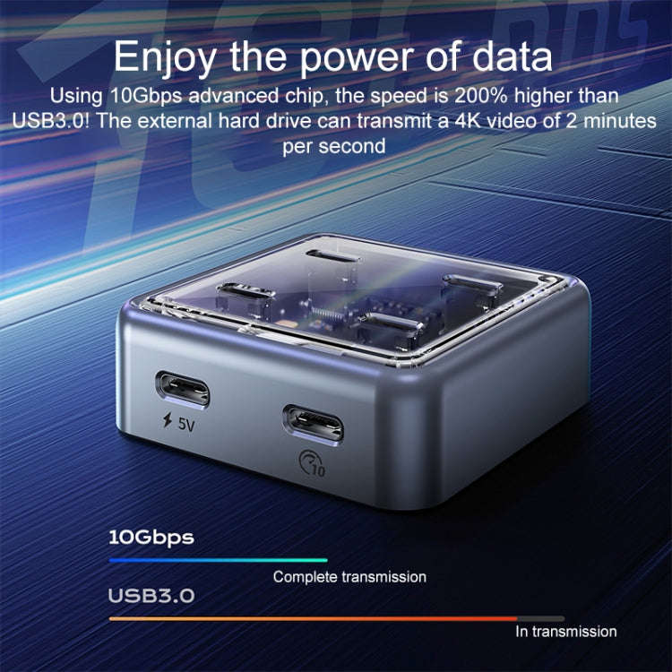 ORICO XHJ4C-G2 4-Port Compact Zinc Alloy USB Type-C 3.0 HUB Expand Converter(Silver)