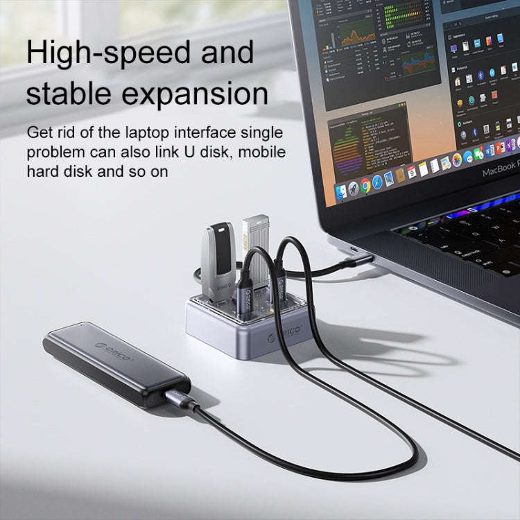 ORICO XHJ4C-G2 4-Port Compact Zinc Alloy USB Type-C 3.0 HUB Expand Converter(Silver)