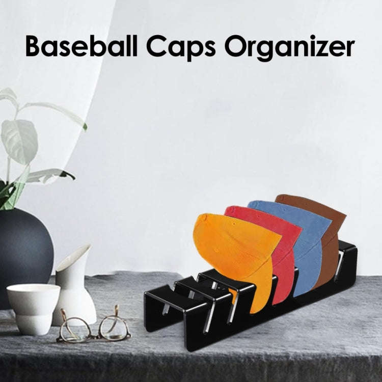 YX101 Acrylic Baseball Cap Stand Can Store 7 Baseball Caps(Black)