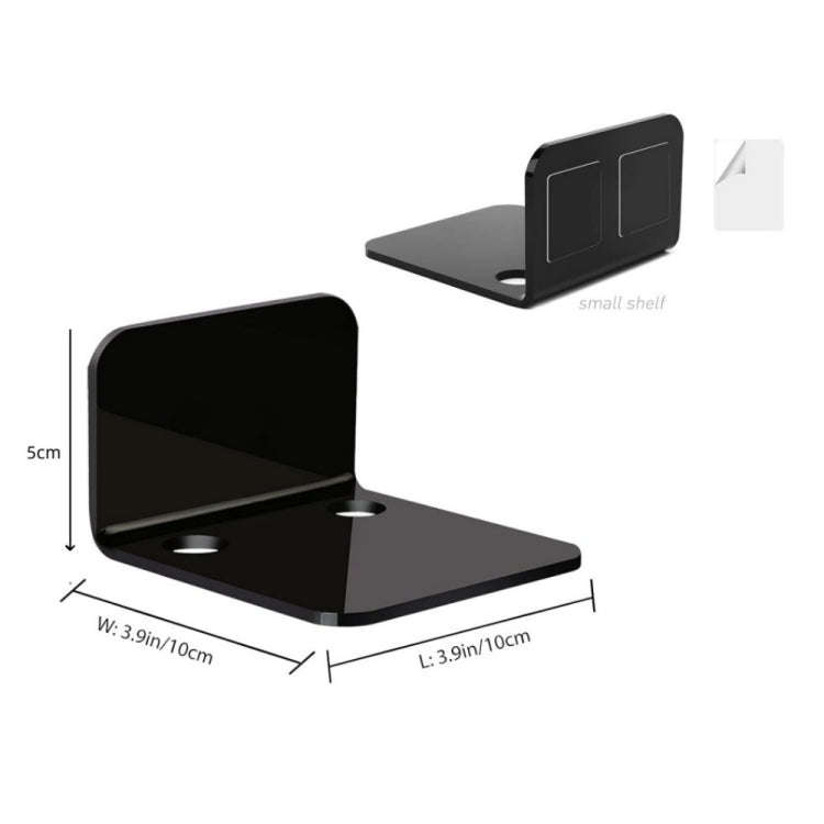 YX113 3pcs Acrylic Small Wall Mount(Black)