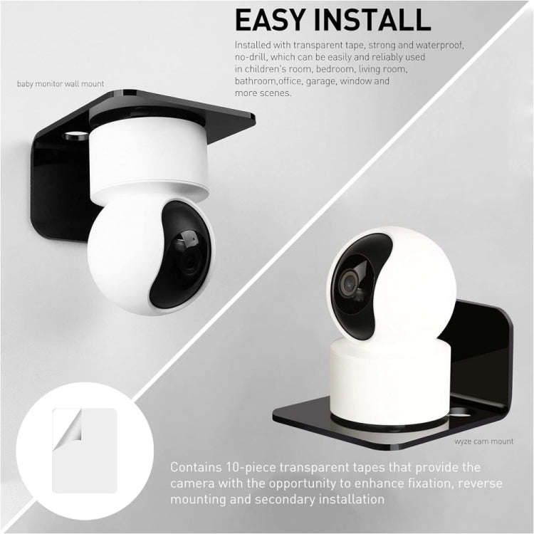 YX113 3pcs Acrylic Small Wall Mount(Black)