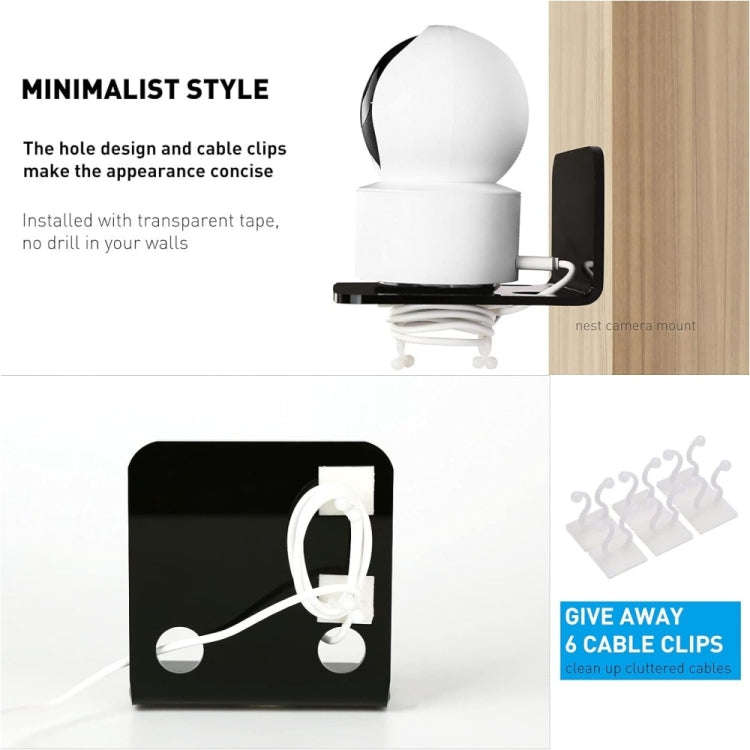 YX113 3pcs Acrylic Small Wall Mount(Black)