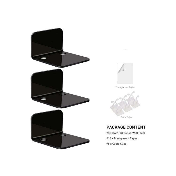 YX113 3pcs Acrylic Small Wall Mount(Black)