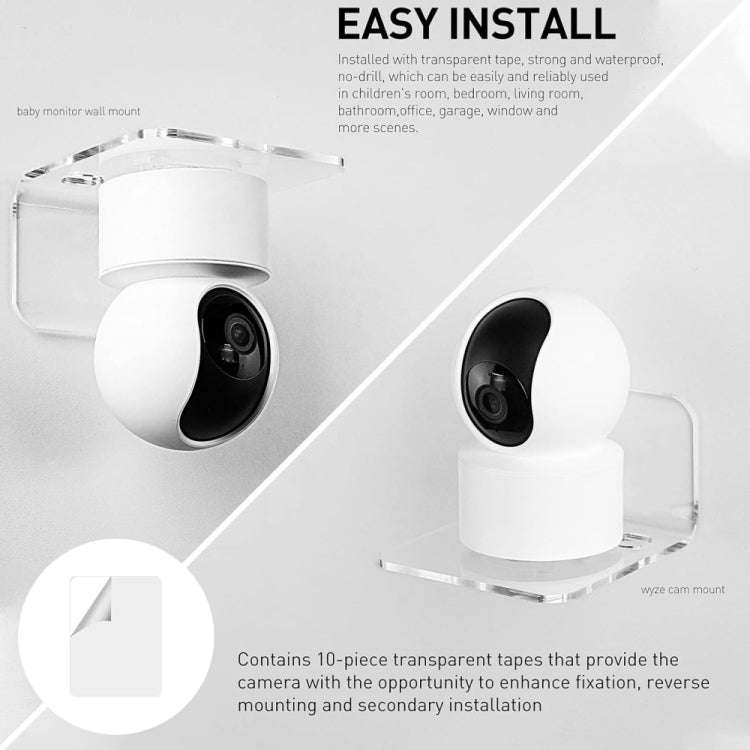 YX113 3pcs Acrylic Small Wall Mount(Transparent)