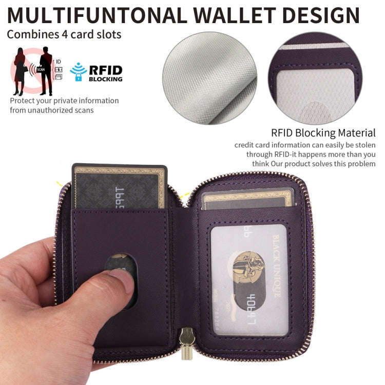 HS-005 MagSafe Magnetic Zipper Card Bag Mobile Phone Back Sticker(Dark Purple)