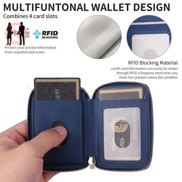 HS-005 MagSafe Magnetic Zipper Card Bag Mobile Phone Back Sticker(Blue)