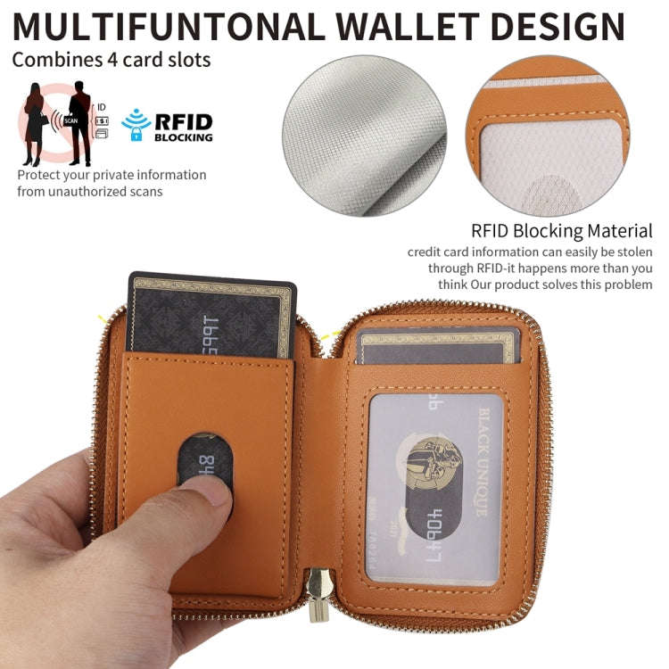 HS-005 MagSafe Magnetic Zipper Card Bag Mobile Phone Back Sticker(Brown)