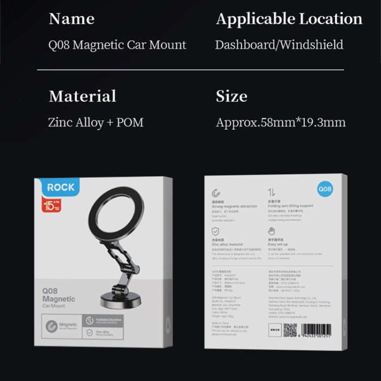 ROCK RAM0037 Car Magnetic Foldable Phone Holder(Black)