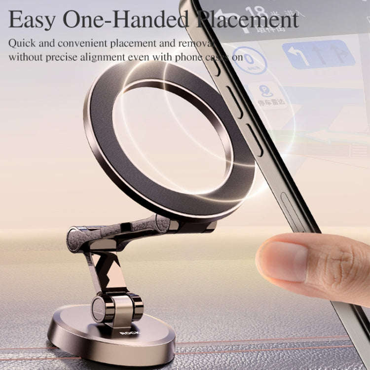 ROCK RAM0037 Car Magnetic Foldable Phone Holder(Black)