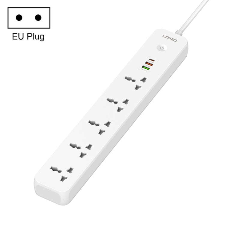 LDNIO SC5319 5-position Travel Home Office Socket with 38W USB Ports, Cable Length: 2m(EU Plug)