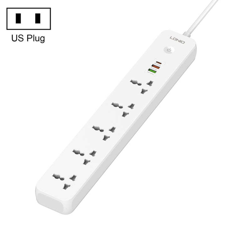 LDNIO SC5319 5-position Travel Home Office Socket with 38W USB Ports, Cable Length: 2m(US Plug)