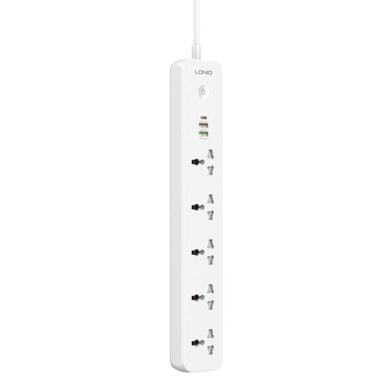 LDNIO SC5319 5-position Travel Home Office Socket with 38W USB Ports, Cable Length: 2m(US Plug)