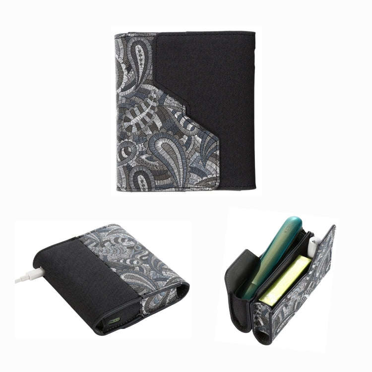For IQOS ILUMA Electronic Cigarette Square Contrast Color Storage Bag(Black)