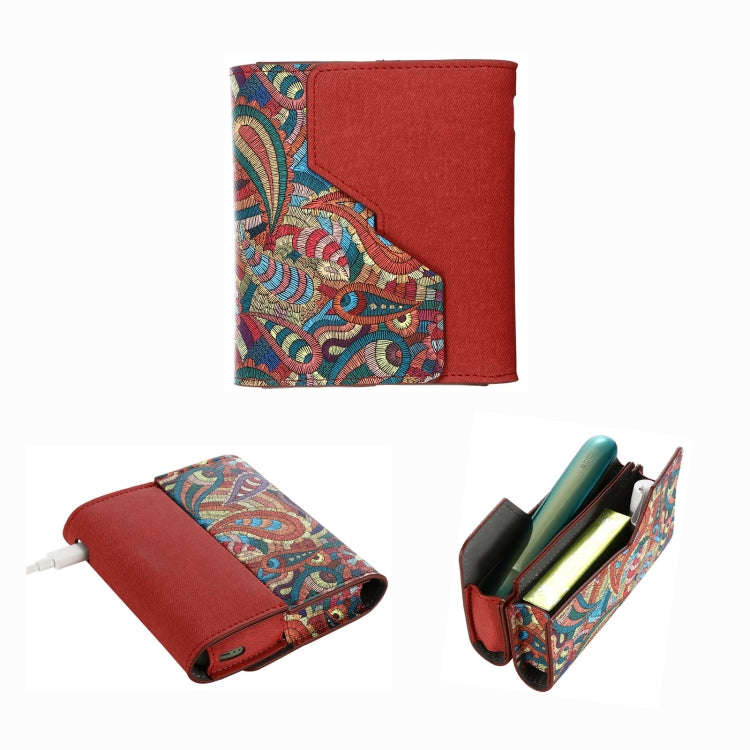 For IQOS ILUMA Electronic Cigarette Square Contrast Color Storage Bag(Red)
