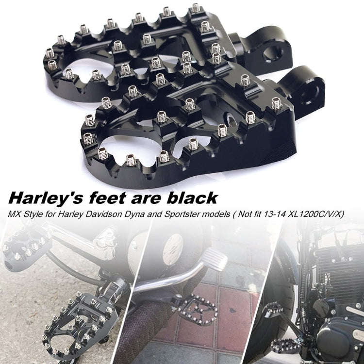 Motorcycle Modification Pedal Set Wide Fat Footpegs Foot Pegs for Harley(Black)