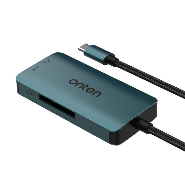 Onten C11 3 in 1 USB-C / Type-C to CFepress Type-B & SD & TF Card Reader(Pine Green)