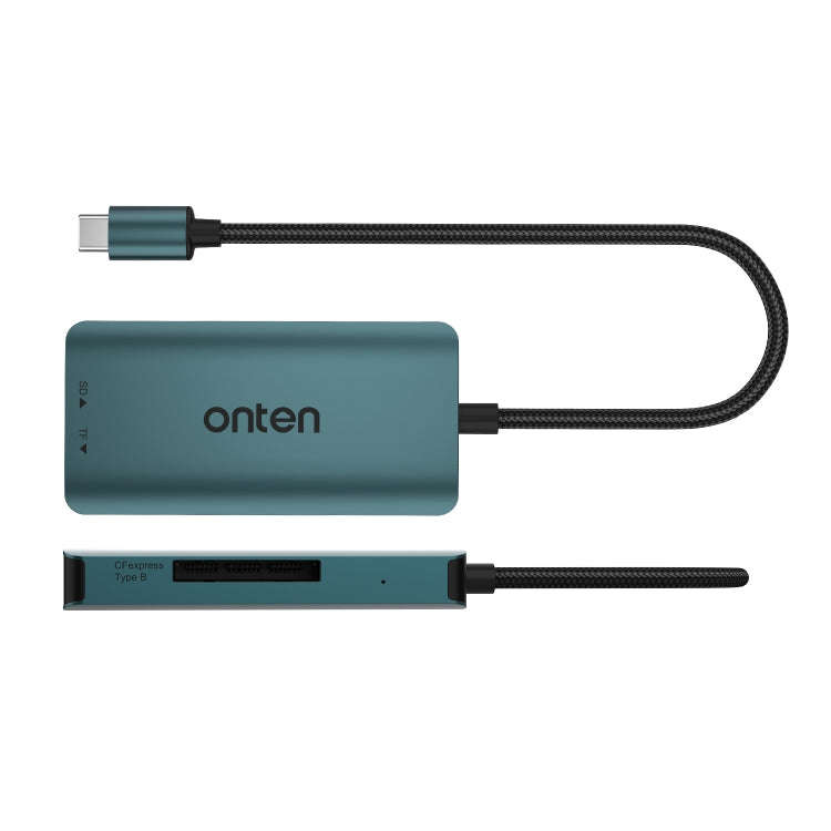 Onten C11 3 in 1 USB-C / Type-C to CFepress Type-B & SD & TF Card Reader(Pine Green)